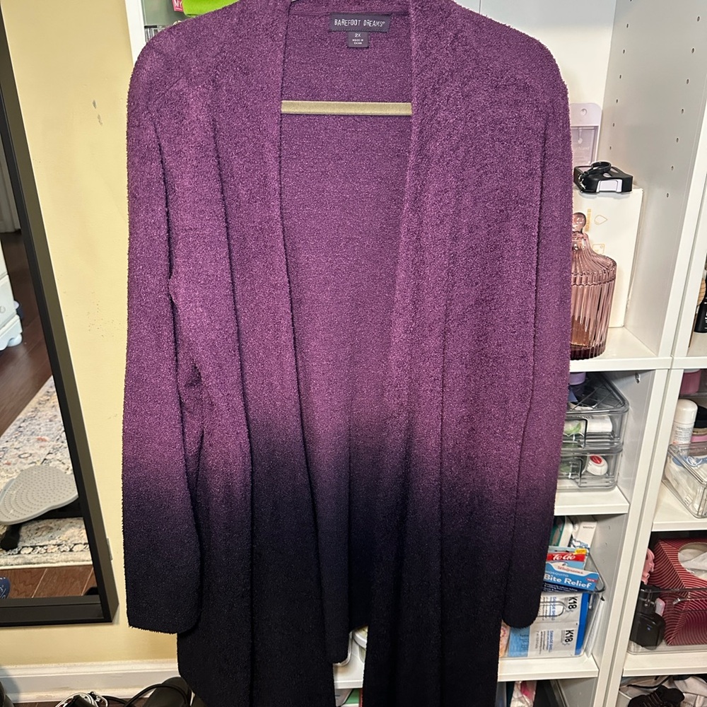 Barefoot Dreams Deep Purple Gradient Cardigan